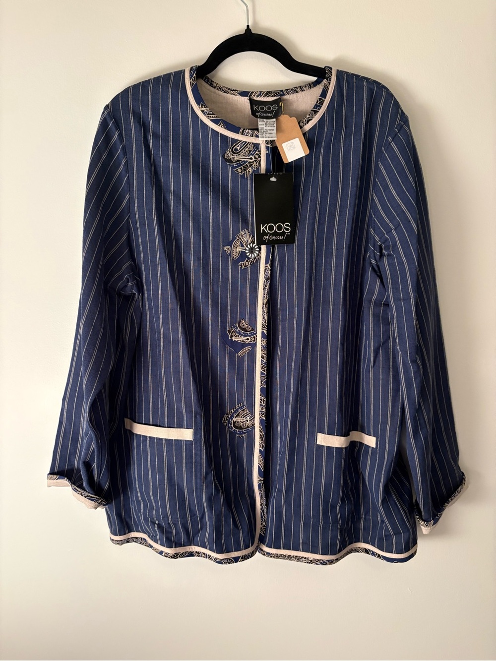 Koos Navy Stripe Embroidered Jacket